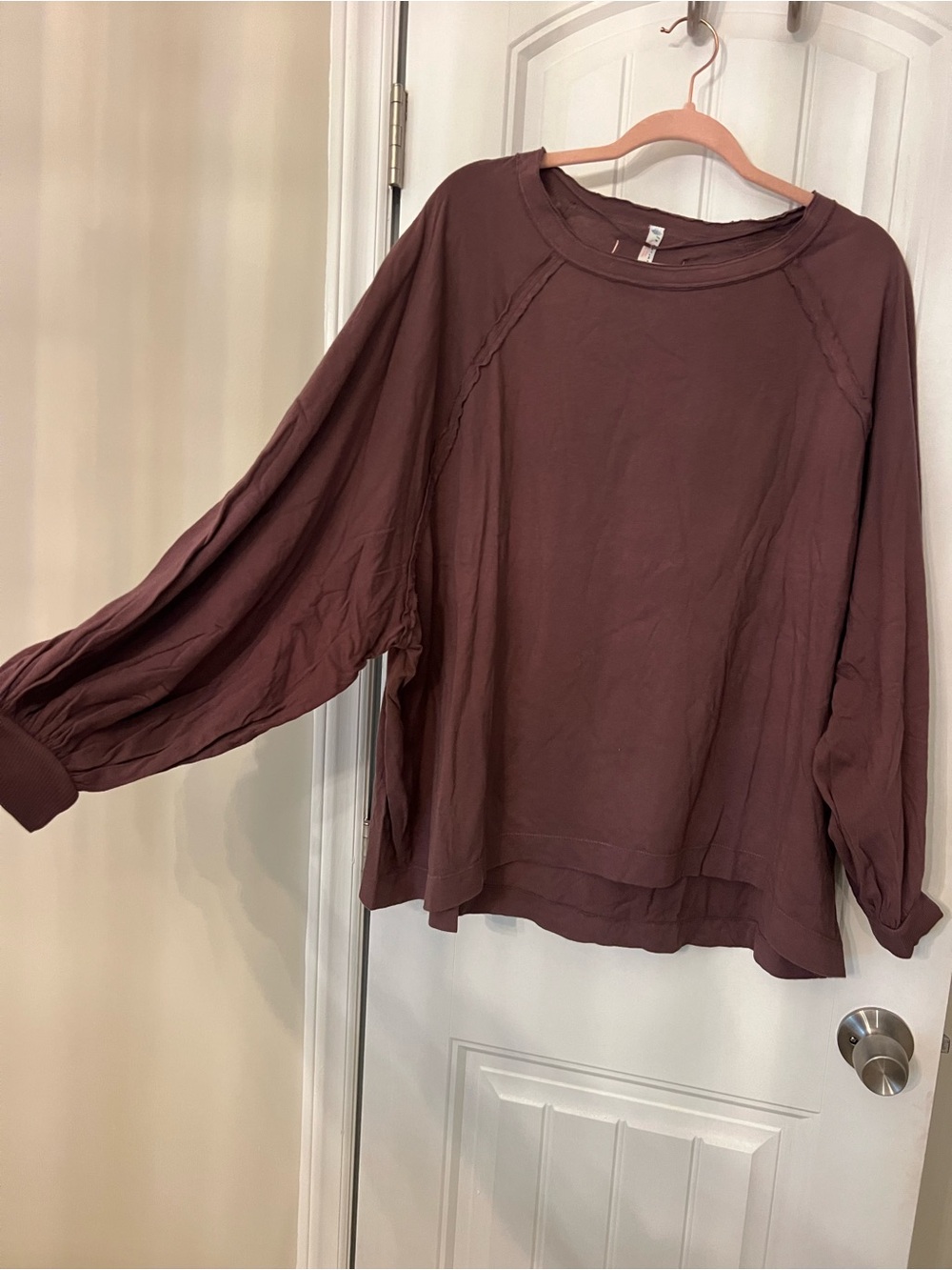 NWT Free People Movement Oversized Long Sleeve Purple/Brown